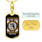 He Will Sustain Psalm 55:22 Keychain Stainless Steel or 18k Gold Dog Tag Keyring-Express Your Love Gifts