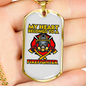 Heart Belongs To Firefighter Gift Stainless Steel or 18k Gold Dog Tag 24" Chain-Express Your Love Gifts