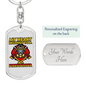 Heart Belongs To Firefighter Keychain Stainless Steel or 18k Gold Dog Tag Keyring-Express Your Love Gifts