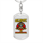 Heart Belongs To Firefighter Keychain Stainless Steel or 18k Gold Dog Tag Keyring-Express Your Love Gifts
