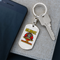 Heart Belongs To Firefighter Keychain Stainless Steel or 18k Gold Dog Tag Keyring-Express Your Love Gifts