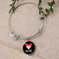 Heart Paws Love Cat Bracelet Stainless Steel or 18k Gold Circle Bangle-Express Your Love Gifts