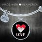 Heart Paws Love Cat Bracelet Stainless Steel or 18k Gold Circle Bangle-Express Your Love Gifts