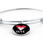 Heart Paws Love Cat Bracelet Stainless Steel or 18k Gold Circle Bangle-Express Your Love Gifts