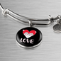 Heart Paws Love Cat Bracelet Stainless Steel or 18k Gold Circle Bangle-Express Your Love Gifts