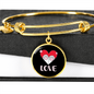 Heart Paws Love Cat Bracelet Stainless Steel or 18k Gold Circle Bangle-Express Your Love Gifts
