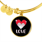 Heart Paws Love Cat Bracelet Stainless Steel or 18k Gold Circle Bangle-Express Your Love Gifts
