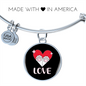 Heart Paws Love Cat Bracelet Stainless Steel or 18k Gold Circle Bangle-Express Your Love Gifts