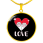 Heart Paws Love Cat Circle Necklace Stainless Steel or 18k Gold 18-22"-Express Your Love Gifts
