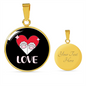 Heart Paws Love Cat Circle Necklace Stainless Steel or 18k Gold 18-22"-Express Your Love Gifts