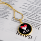 Heart Paws Love Cat Circle Necklace Stainless Steel or 18k Gold 18-22"-Express Your Love Gifts
