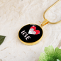 Heart Paws Love Cat Circle Necklace Stainless Steel or 18k Gold 18-22"-Express Your Love Gifts
