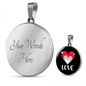 Heart Paws Love Cat Circle Necklace Stainless Steel or 18k Gold 18-22"-Express Your Love Gifts