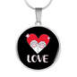 Heart Paws Love Cat Circle Necklace Stainless Steel or 18k Gold 18-22"-Express Your Love Gifts