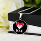 Heart Paws Love Cat Circle Necklace Stainless Steel or 18k Gold 18-22"-Express Your Love Gifts