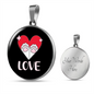 Heart Paws Love Cat Circle Necklace Stainless Steel or 18k Gold 18-22"-Express Your Love Gifts