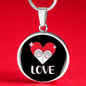 Heart Paws Love Cat Circle Necklace Stainless Steel or 18k Gold 18-22"-Express Your Love Gifts