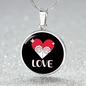 Heart Paws Love Cat Circle Necklace Stainless Steel or 18k Gold 18-22"-Express Your Love Gifts