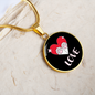 Heart Paws Love Cat Circle Necklace Stainless Steel or 18k Gold 18-22"-Express Your Love Gifts