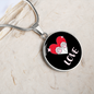 Heart Paws Love Cat Circle Necklace Stainless Steel or 18k Gold 18-22"-Express Your Love Gifts