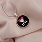 Heart Paws Love Cat Circle Necklace Stainless Steel or 18k Gold 18-22"-Express Your Love Gifts
