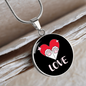 Heart Paws Love Cat Circle Necklace Stainless Steel or 18k Gold 18-22"-Express Your Love Gifts