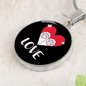 Heart Paws Love Cat Circle Necklace Stainless Steel or 18k Gold 18-22"-Express Your Love Gifts
