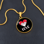 Heart Paws Love Cat Circle Necklace Stainless Steel or 18k Gold 18-22"-Express Your Love Gifts