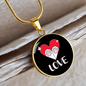 Heart Paws Love Cat Circle Necklace Stainless Steel or 18k Gold 18-22"-Express Your Love Gifts