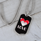 Heart Paws Love Cat Necklace Stainless Steel or 18k Gold Dog Tag 24" Chain-Express Your Love Gifts