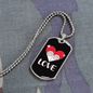 Heart Paws Love Cat Necklace Stainless Steel or 18k Gold Dog Tag 24" Chain-Express Your Love Gifts