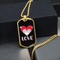 Heart Paws Love Cat Necklace Stainless Steel or 18k Gold Dog Tag 24" Chain-Express Your Love Gifts