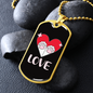 Heart Paws Love Cat Necklace Stainless Steel or 18k Gold Dog Tag 24" Chain-Express Your Love Gifts