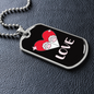 Heart Paws Love Cat Necklace Stainless Steel or 18k Gold Dog Tag 24" Chain-Express Your Love Gifts