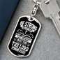 Heart Take Courage Psalm 31:24 Keychain Stainless Steel or 18k Gold Dog Tag Keyring-Express Your Love Gifts