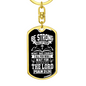 Heart Take Courage Psalm 31:24 Keychain Stainless Steel or 18k Gold Dog Tag Keyring-Express Your Love Gifts