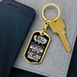 Heart Take Courage Psalm 31:24 Keychain Stainless Steel or 18k Gold Dog Tag Keyring-Express Your Love Gifts