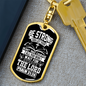 Heart Take Courage Psalm 31:24 Keychain Stainless Steel or 18k Gold Dog Tag Keyring-Express Your Love Gifts