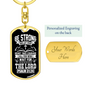 Heart Take Courage Psalm 31:24 Keychain Stainless Steel or 18k Gold Dog Tag Keyring-Express Your Love Gifts