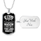 Heart Take Courage Psalm 31:24 Necklace Stainless Steel or 18k Gold Dog Tag 24" Chain-Express Your Love Gifts