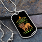 Heartbeat at My Feet Brown Bulldog Necklace Stainless Steel or 18k Gold Dog Tag 24" Chain-Express Your Love Gifts