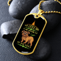 Heartbeat at My Feet Brown Bulldog Necklace Stainless Steel or 18k Gold Dog Tag 24" Chain-Express Your Love Gifts