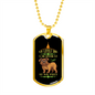 Heartbeat at My Feet Brown Bulldog Necklace Stainless Steel or 18k Gold Dog Tag 24" Chain-Express Your Love Gifts