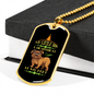 Heartbeat at My Feet Brown Bulldog Necklace Stainless Steel or 18k Gold Dog Tag 24" Chain-Express Your Love Gifts