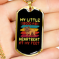 Heartbeat at My Feet Bulldog Necklace Stainless Steel or 18k Gold Dog Tag 24" Chain-Express Your Love Gifts