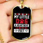 Heartbeat at My Feet Paw Necklace Stainless Steel or 18k Gold Dog Tag 24" Chain-Express Your Love Gifts
