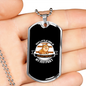 Heartbeat at My Feet White Necklace Stainless Steel or 18k Gold Dog Tag 24" Chain-Express Your Love Gifts