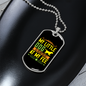 Heartbeat at My Feet Yellow Necklace Stainless Steel or 18k Gold Dog Tag 24" Chain-Express Your Love Gifts