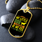 Heartbeat at My Feet Yellow Necklace Stainless Steel or 18k Gold Dog Tag 24" Chain-Express Your Love Gifts
