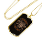 Hell And Back Biker Necklace Stainless Steel or 18k Gold Dog Tag 24"-Express Your Love Gifts
